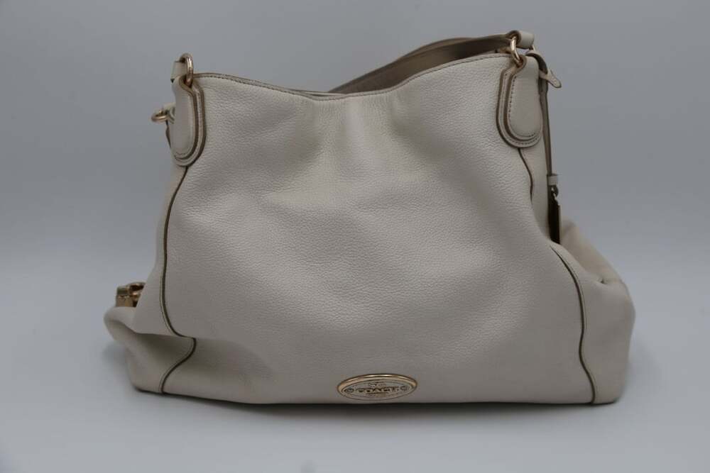 Coach Edie Shoulder Bag Off White Pebbled Leather
